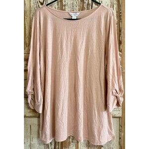 Liz Claiborne 3/4 Sleeve Rayon Shirt - Rose Quartz - XXL (20)